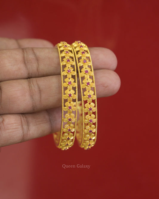 Goldplated Ruby Stone Bangles