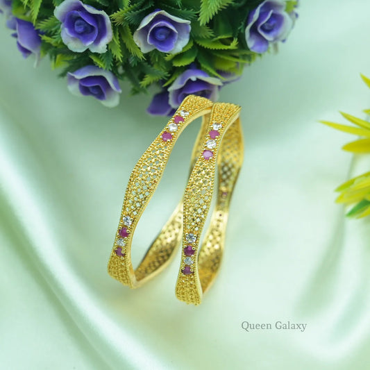 Goldplated AD Stone Bangles