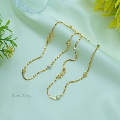 White Goldplated Ball Anklet