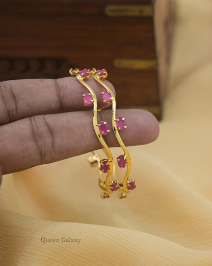 Goldplated Ruby Stone Bangles