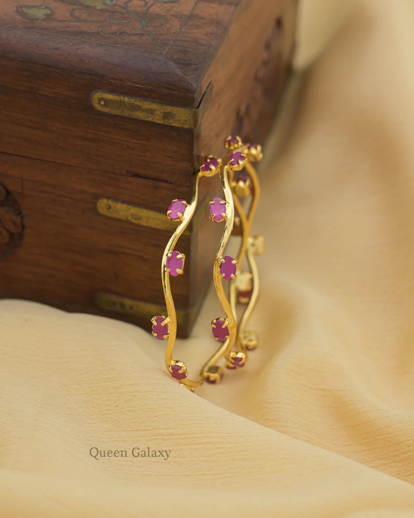 Goldplated Ruby Stone Bangles