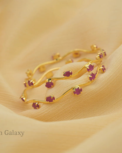 Goldplated Ruby Stone Bangles