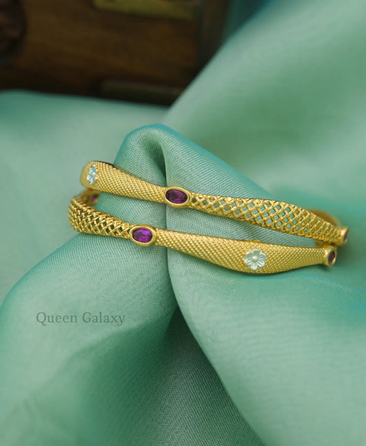 Goldplated Ruby Stone Bangles