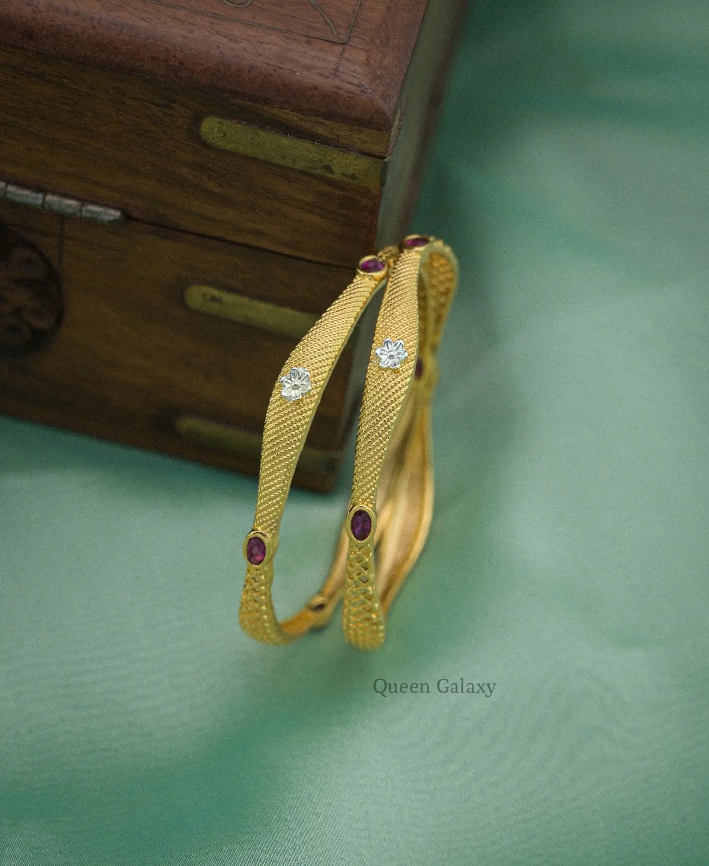 Goldplated Ruby Stone Bangles