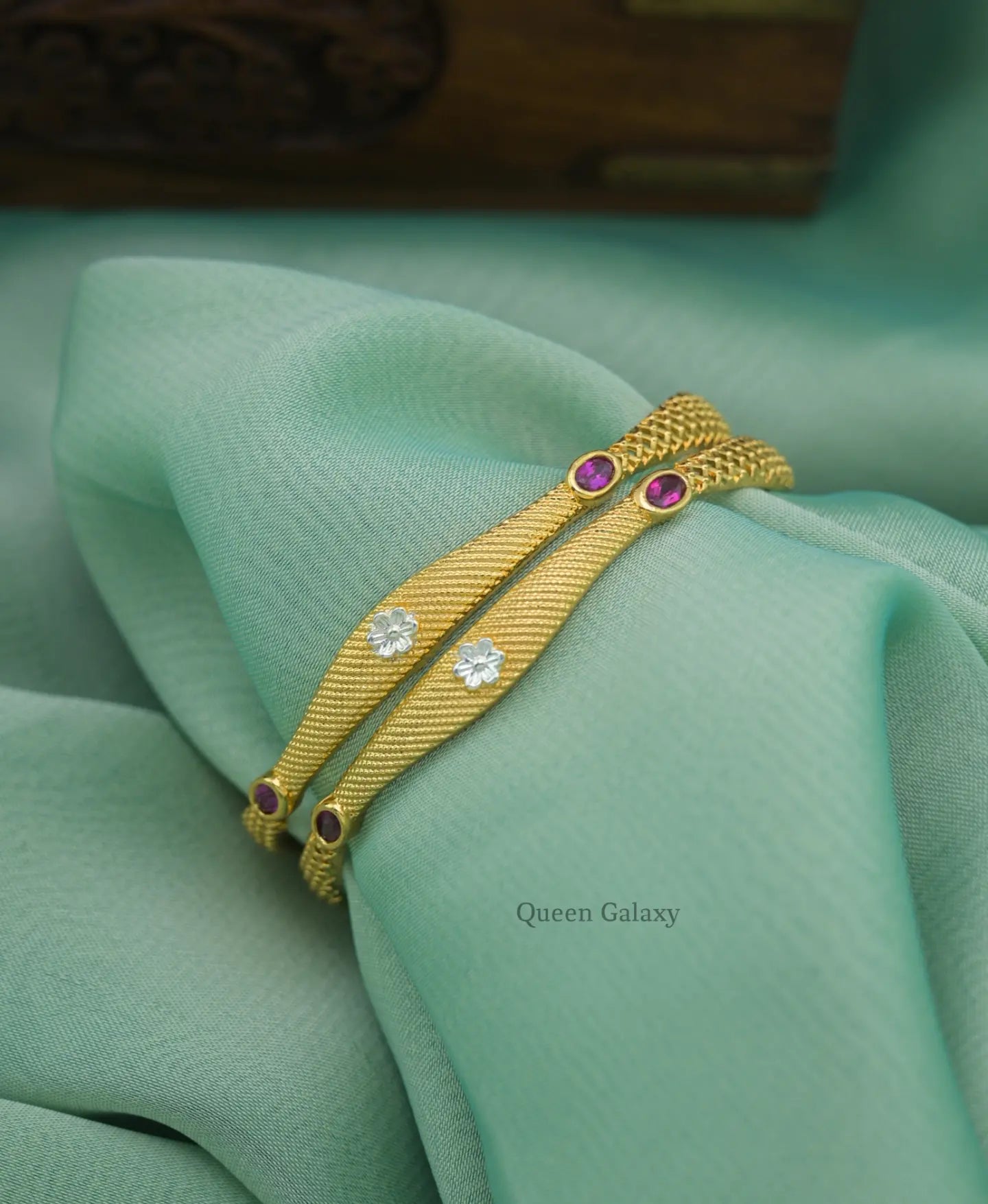 Goldplated Ruby Stone Bangles