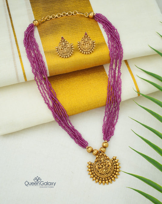 Antique  Lakshmi Necklace With Stud