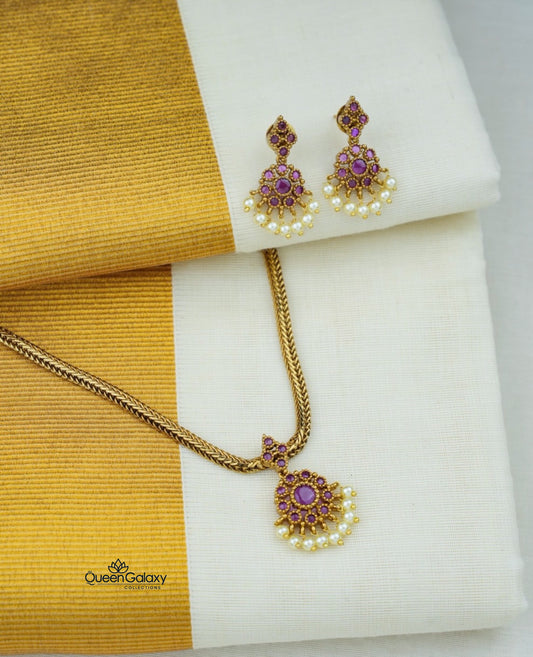 Antique AD Stone Necklace With Earrings