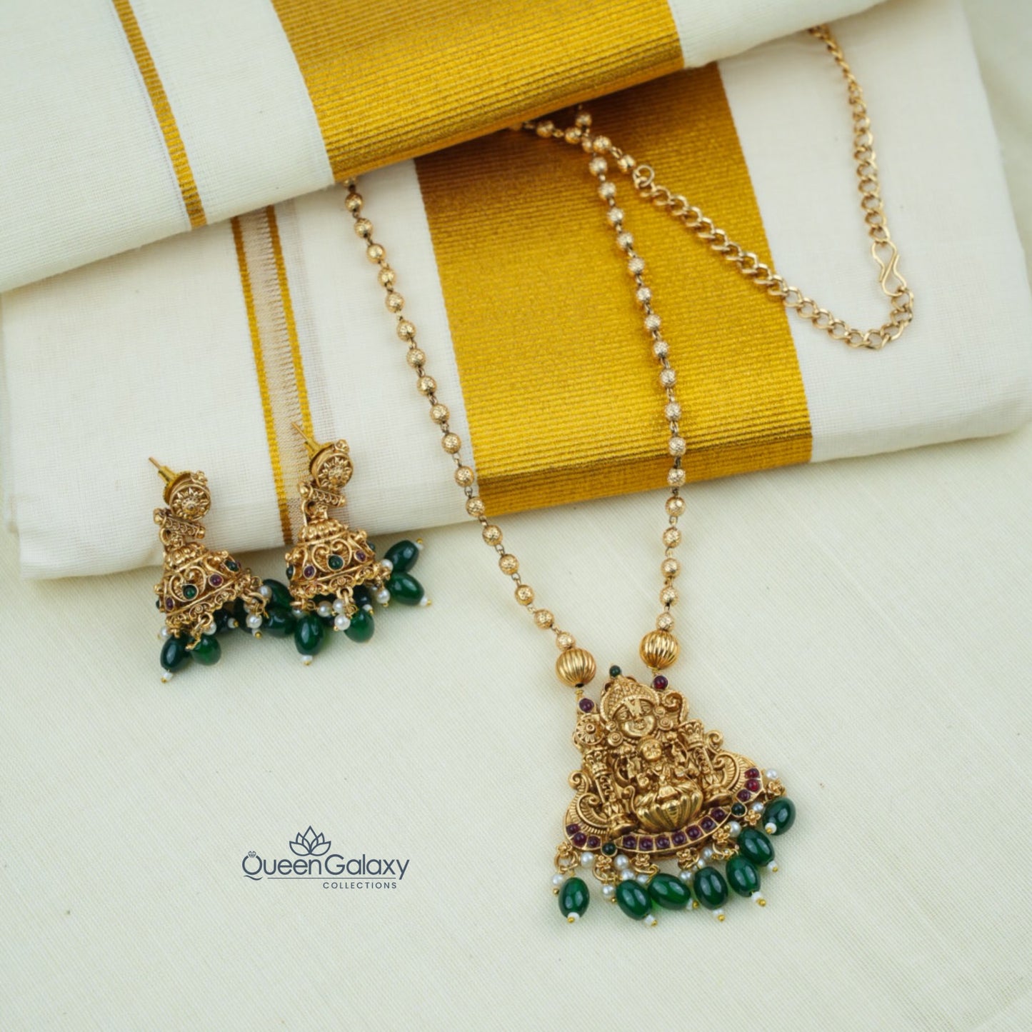 Antique Lakshmi Necklace With Jimikki