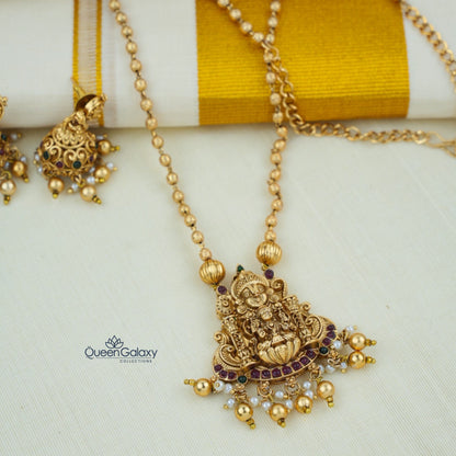 Antique Lakshmi Necklace With Jimikki
