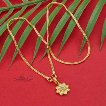 Goldplated Chain With AD Stone Pendant