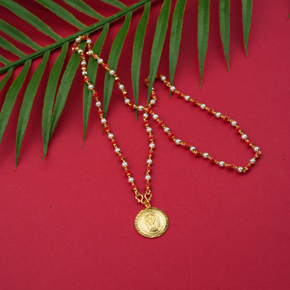 Goldplated Coral Chain With Pendent