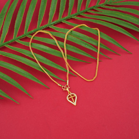 Goldplated Chain With AD Stone Thali