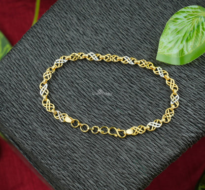 White Gold Plated Twisted Link Bracelet