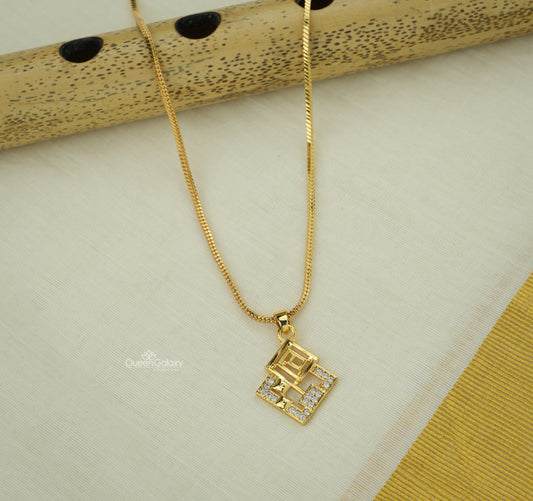 Goldplated Chain With AD Stone Pendant