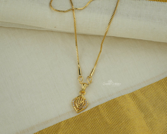Goldplated Chain With AD Stone Pendant