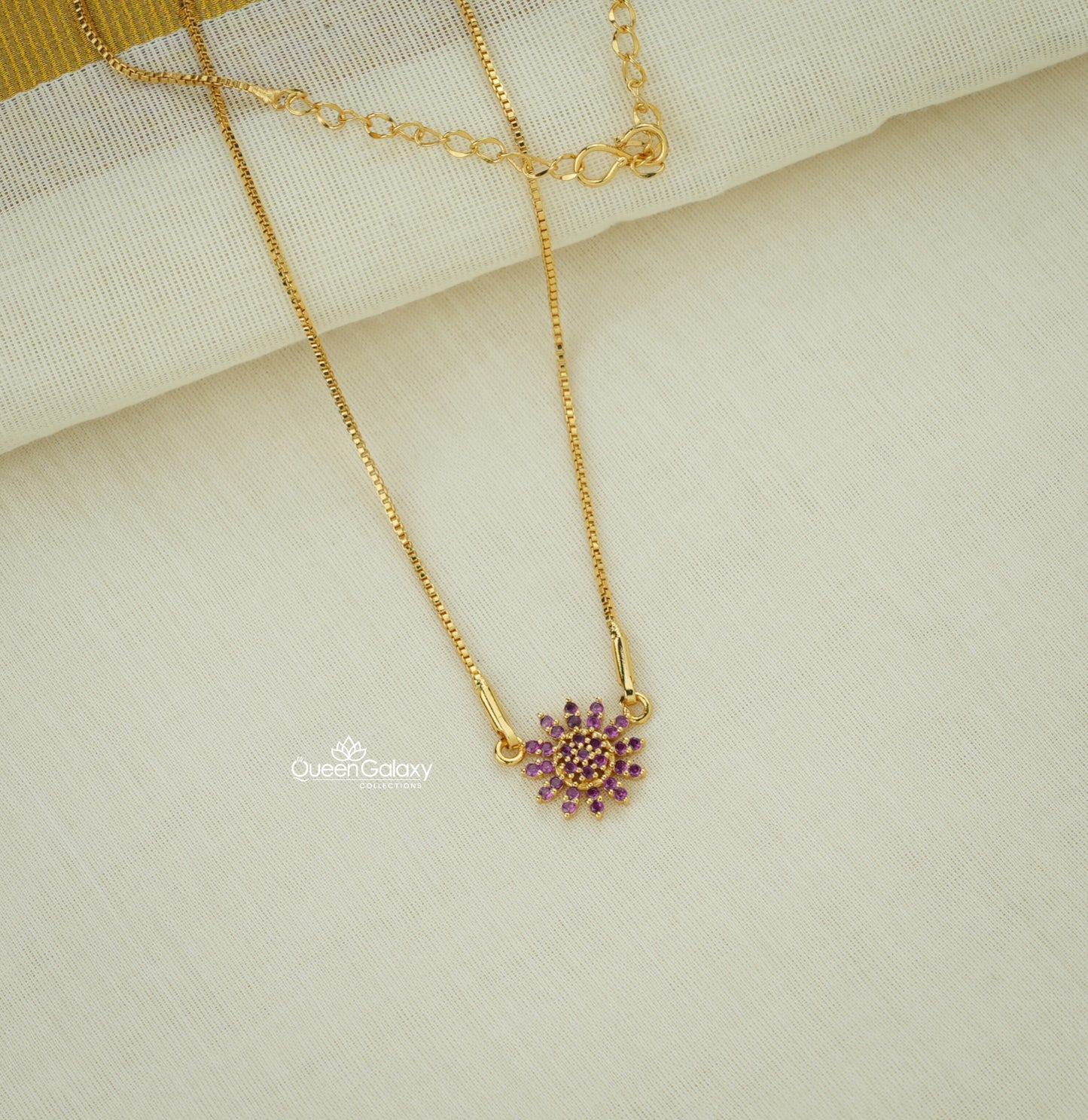 Goldplated Chain With AD Stone Pendant