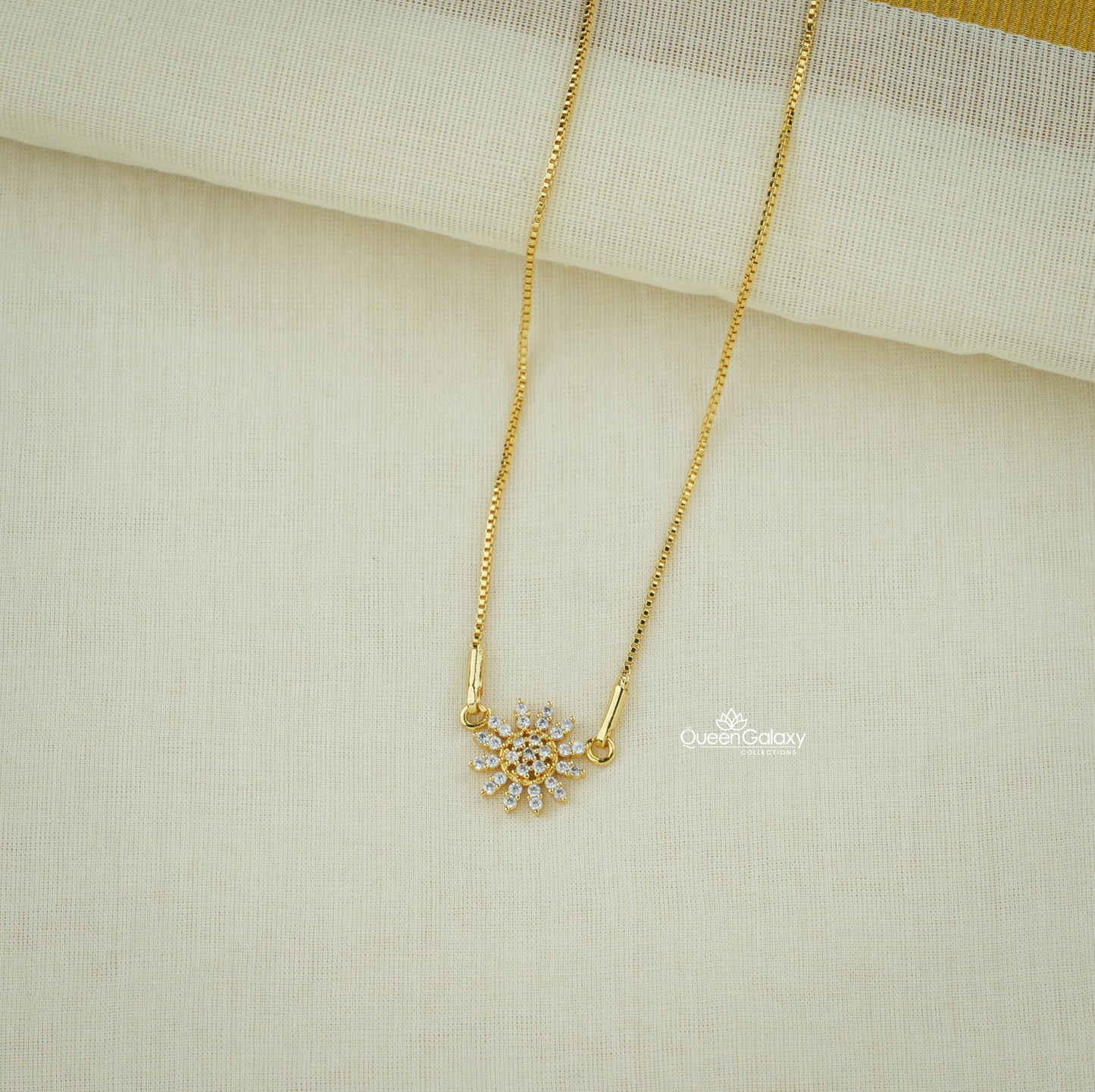 Goldplated Chain With AD Stone Pendant