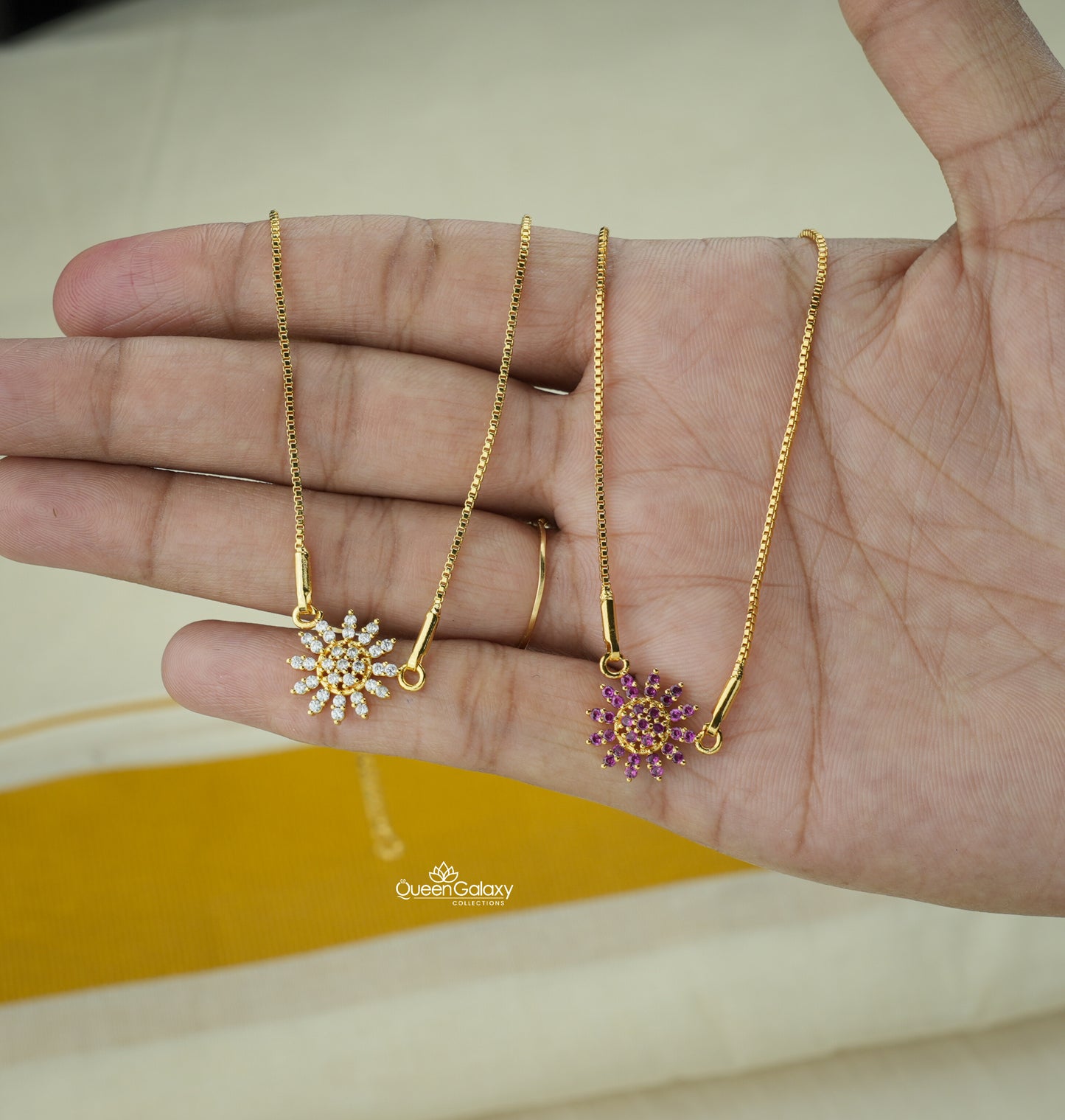 Goldplated Chain With AD Stone Pendant