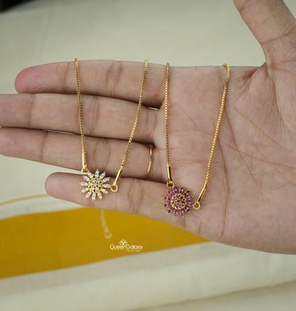 Goldplated Chain With AD Stone Pendant