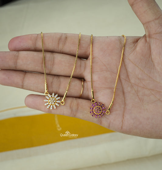 Goldplated Chain With AD Stone Pendant