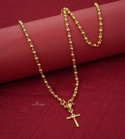 Goldplated Chain With Cross Pendant