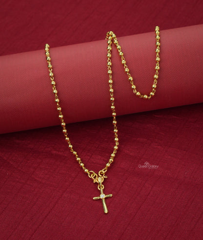 Goldplated Chain With Cross Pendant