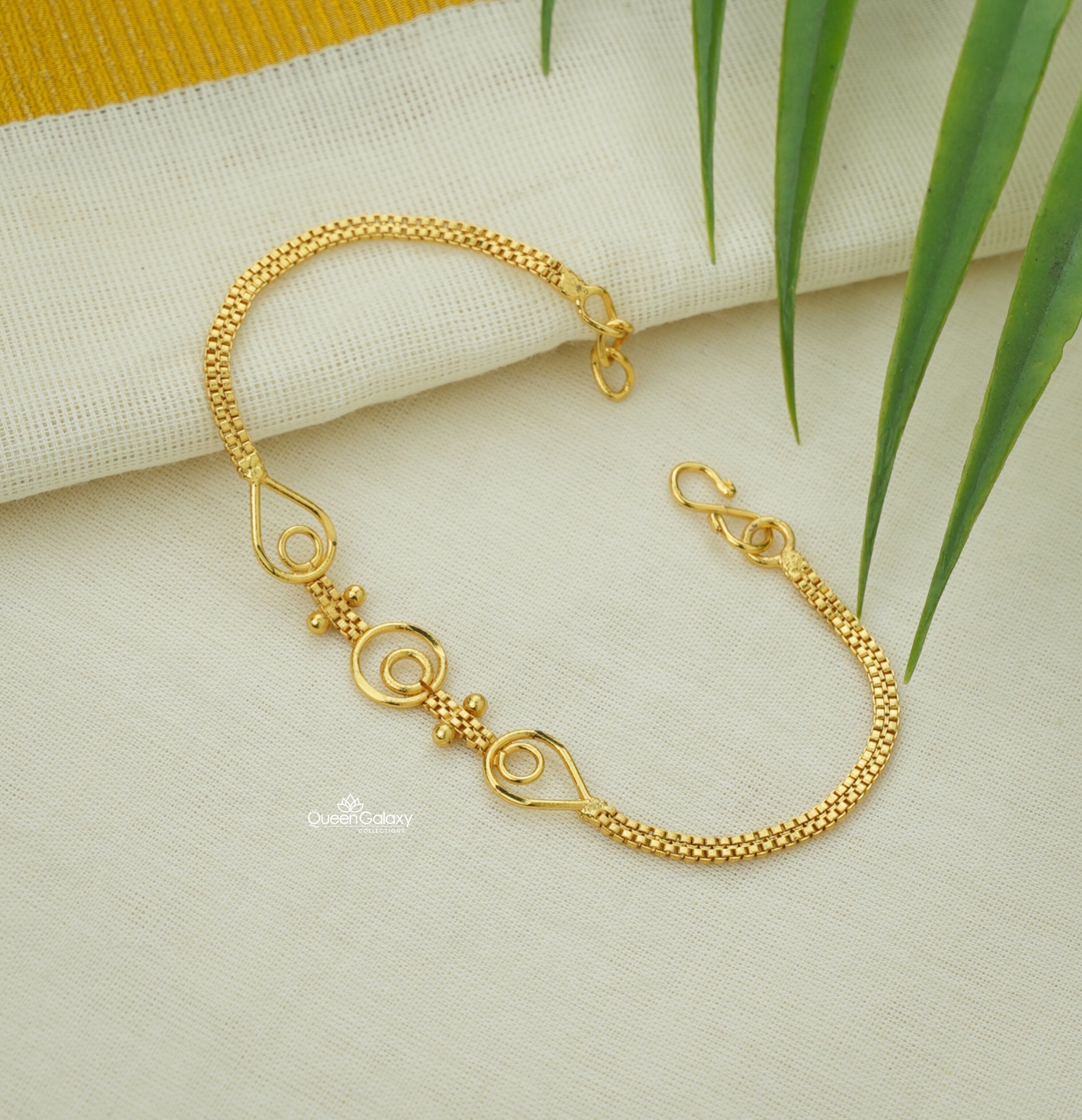 Gold Plated Designer Loop Bracelet in queen galaxy collection