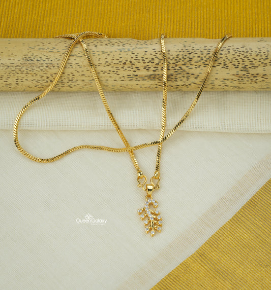 Goldplated Chain With AD Stone Pendant