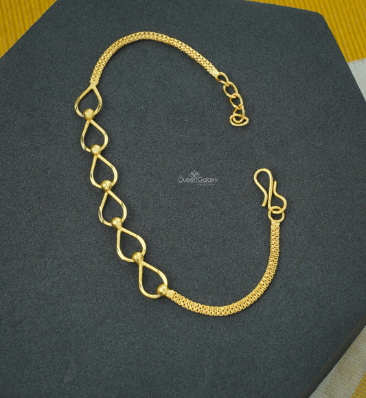 Gold Plated Loop Design Bracelet - queen galaxy collection