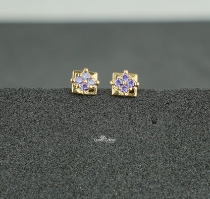 Goldplated AD Stone Nosepin And Second Stud
