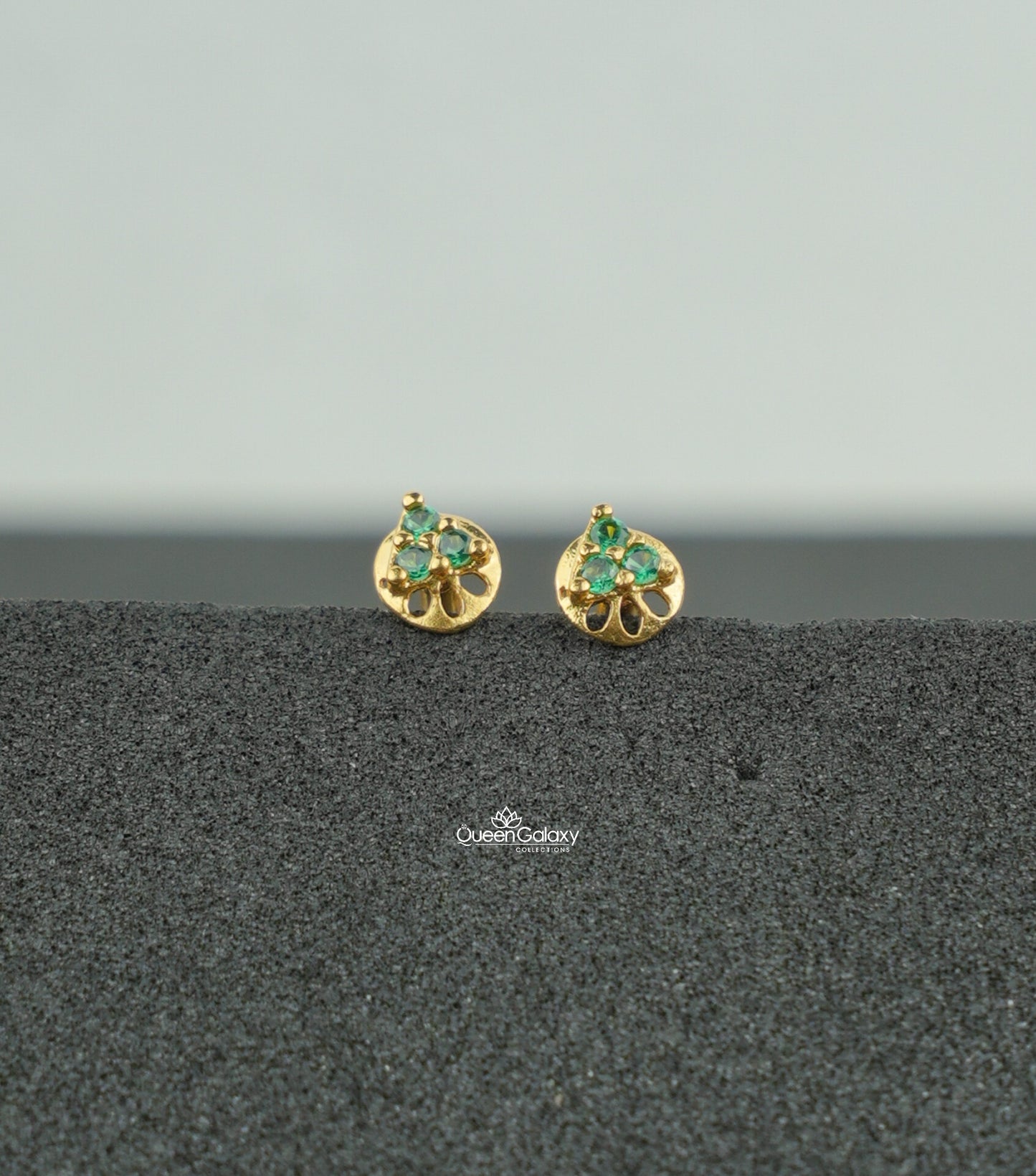 Goldplated AD Stone Nosepin And Second Stud