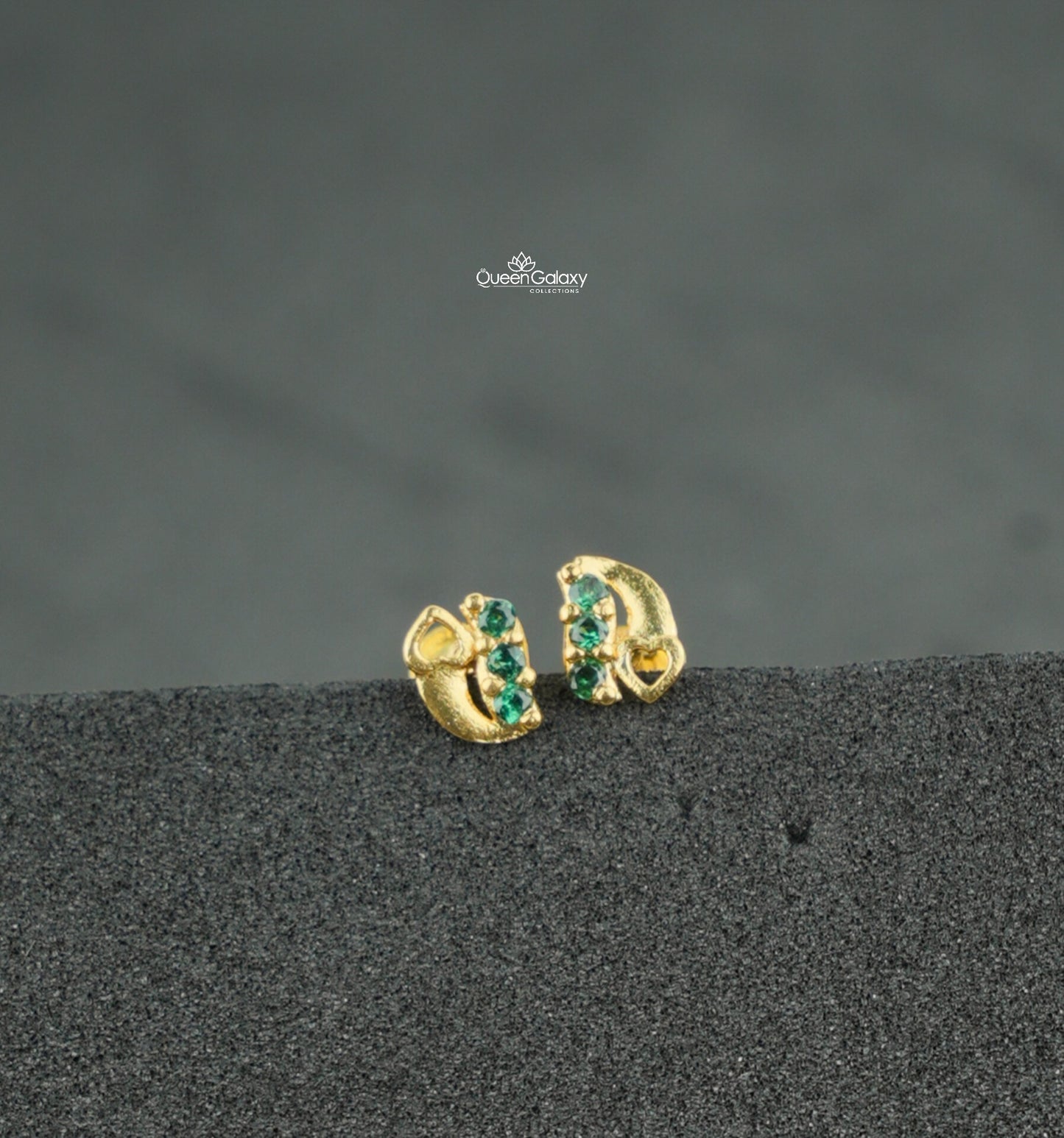 Goldplated AD Stone Nosepin And Second Stud