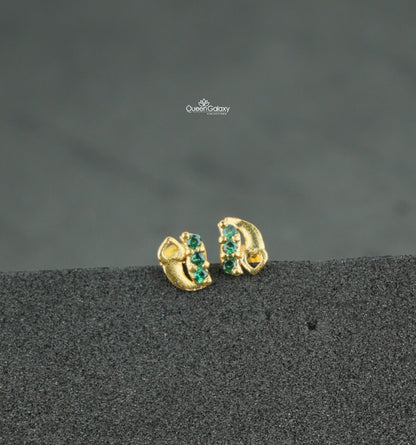 Goldplated AD Stone Nosepin And Second Stud