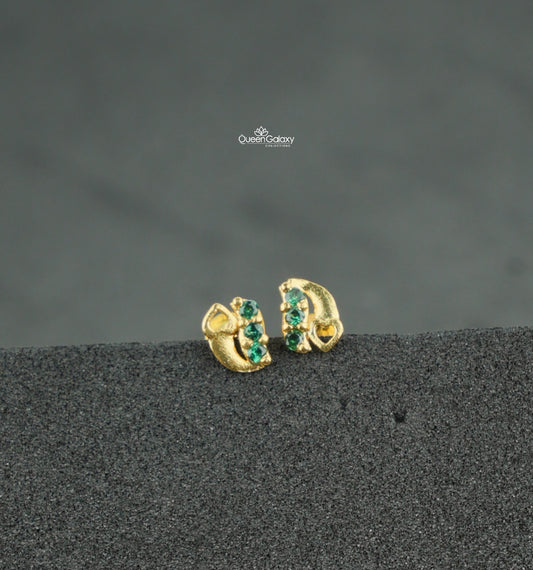 Goldplated AD Stone Nosepin And Second Stud
