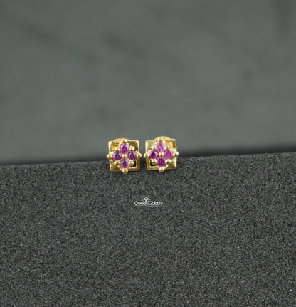 Goldplated AD Stone Nosepin And Second Stud