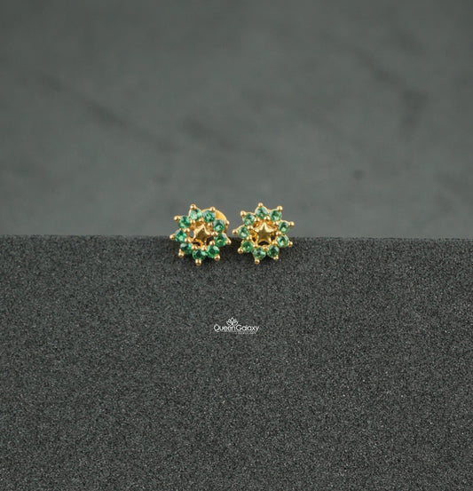 Goldplated AD Stone Nosepin And Second Stud