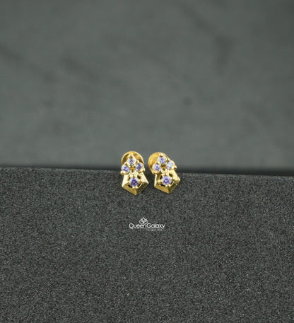 Goldplated AD Stone Nosepin And Second Stud