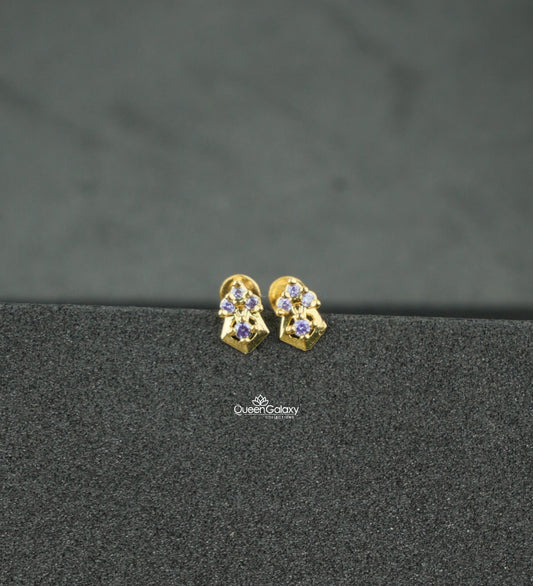 Goldplated AD Stone Nosepin And Second Stud