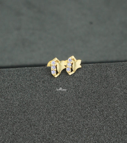 Goldplated AD Stone Nosepin And Second Stud