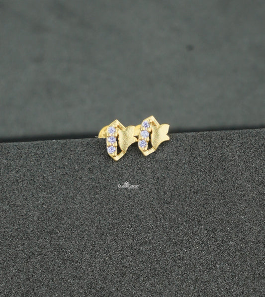 Goldplated AD Stone Nosepin And Second Stud