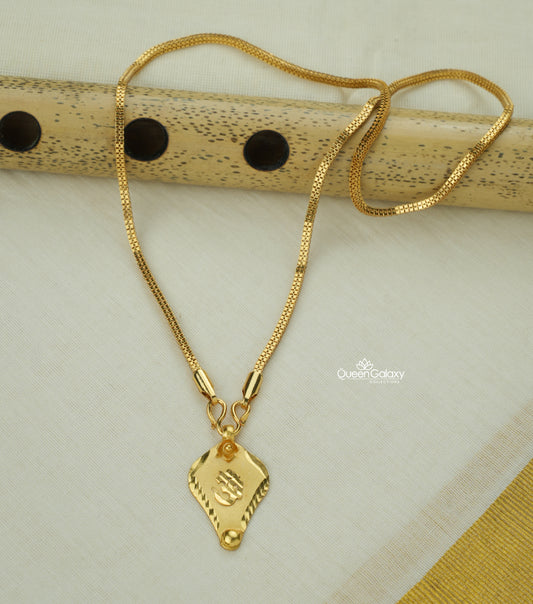 Gold Plated Chain with Traditional Thali - queen galaxy collection
