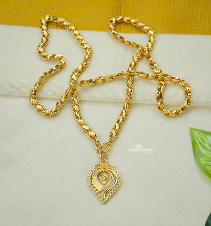 Gold Plated Chain with AD Stone Thali