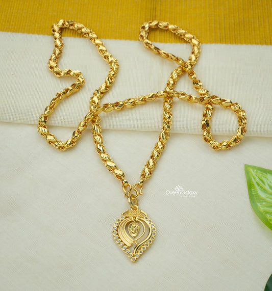 Gold Plated Chain with AD Stone Thali