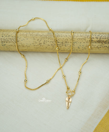 Gold plated chain with Christian thali pendant – Queen Galaxy Collections