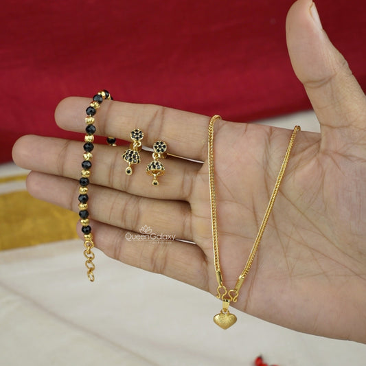 1 garm gold plated baby jewelry set including a pendant with chain, bracelet, and earrings 