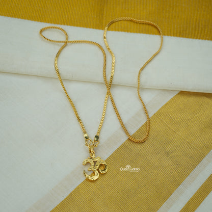 Gold plated chain with Om pendant