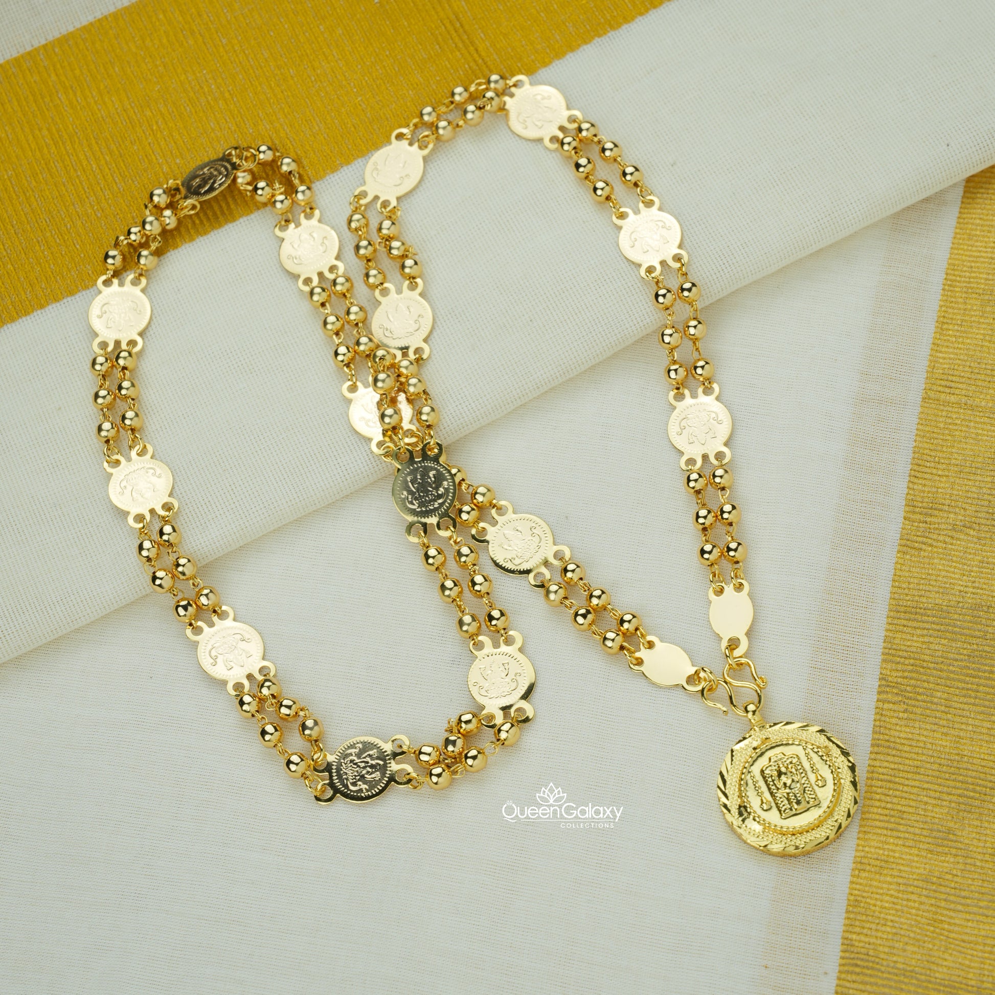 Gold Plated Coin Chain with Pendant