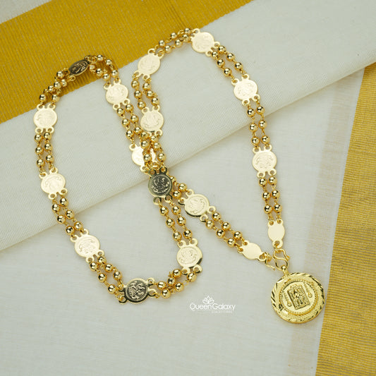 Gold Plated Coin Chain with Pendant