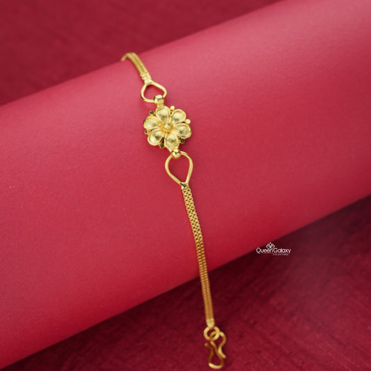 Gold Plated Floral Bracelet for Women - queen galaxy collection