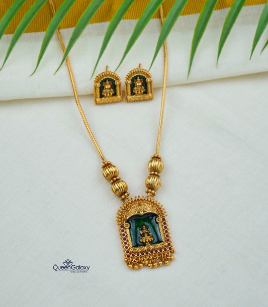 Antique Lakshmi Necklace With Stud